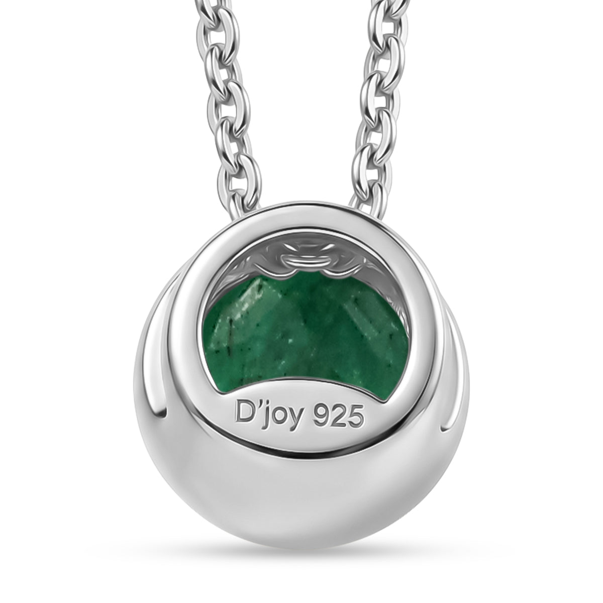 D'Joy AAA Kagem Sambischer Smaragd Schmuckset ca. 50 cm 925 Silber Rhodiniert ca. 0.43 ct