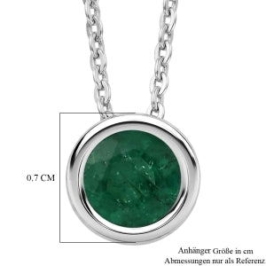 D'Joy AAA Kagem Sambischer Smaragd Schmuckset ca. 50 cm 925 Silber Rhodiniert ca. 0.43 ct