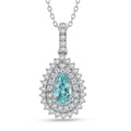 Rhapsody AAAA Paraiba Turmalin, Weißer Diamant Schmuckset ca. 50 cm ca. 1,32 ct.