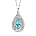 Rhapsody AAAA Paraiba Turmalin, Weißer Diamant Schmuckset ca. 50 cm ca. 1,56 ct.