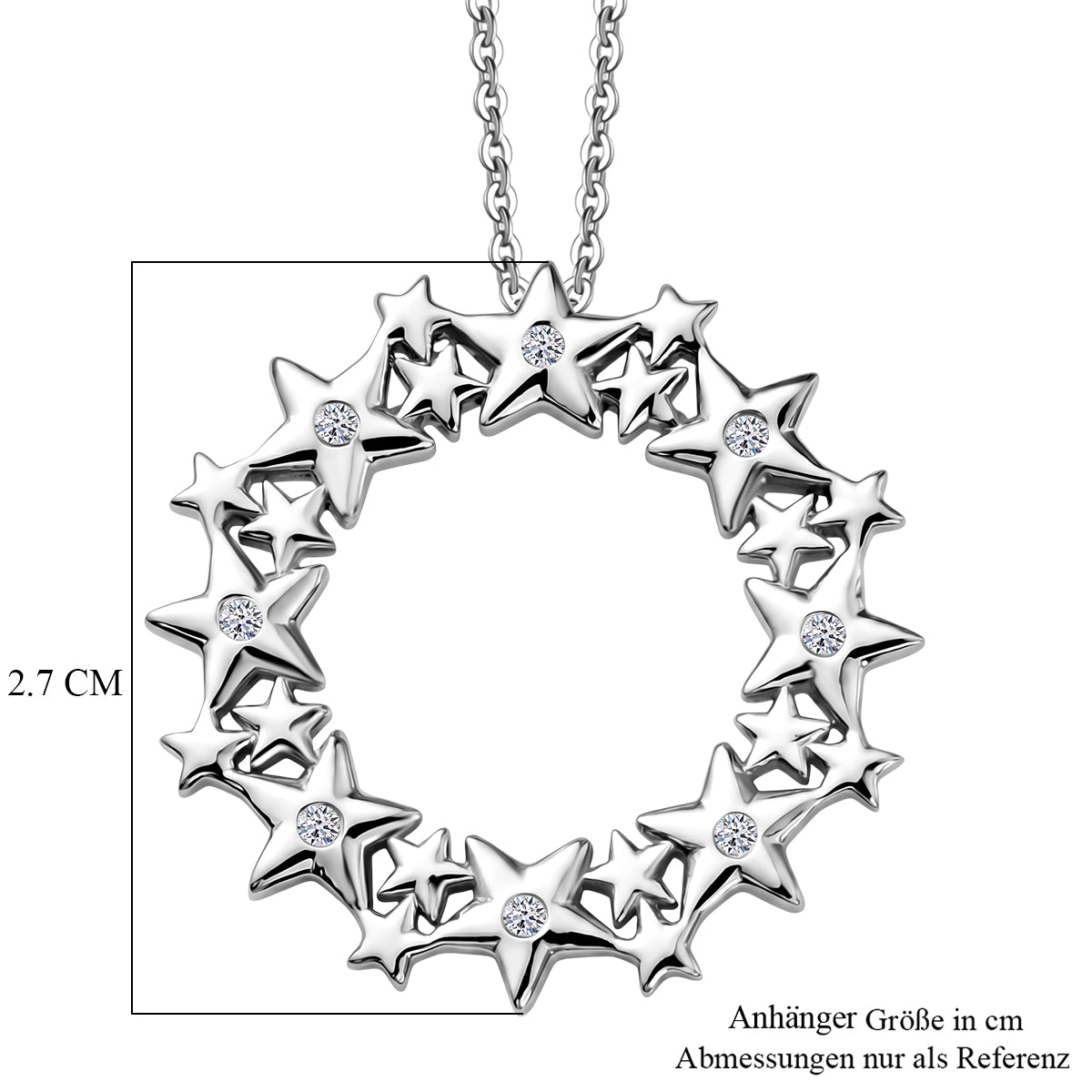LUXURIANT DIAMOND - Lab Grown Diamant SI-GH Schmuckset ca. 50 cm 925 Silber Rhodiniert ca. 0.06 ct