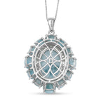 D'Joy Larimar Schmuckset ca. 50 cm 925 Silber Rhodiniert ca. 23,36 ct.