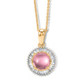 D'Joy Flamingo Mondstein und Diamant Anhänger mit 50cm Kette - 2,34 ct.
