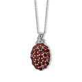 EverTrue roter Granat und Zirkon Cluster Anhänger mit 50cm Edelstahl-Kette, Bronze mit Platin-E-Beschichtung - 6,63 ct.