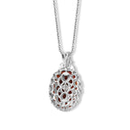 EverTrue roter Granat und Zirkon Cluster Anhänger mit 50cm Edelstahl-Kette, Bronze mit Platin-E-Beschichtung - 6,63 ct.