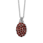 EverTrue roter Granat und Zirkon Cluster Anhänger mit 50cm Edelstahl-Kette, Bronze mit Platin-E-Beschichtung - 6,63 ct.
