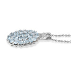 EVER TRUE Himmelblauer Topas, Weißer Zirkon Schmuckset ca. 50 cm ca. 5.79 ct