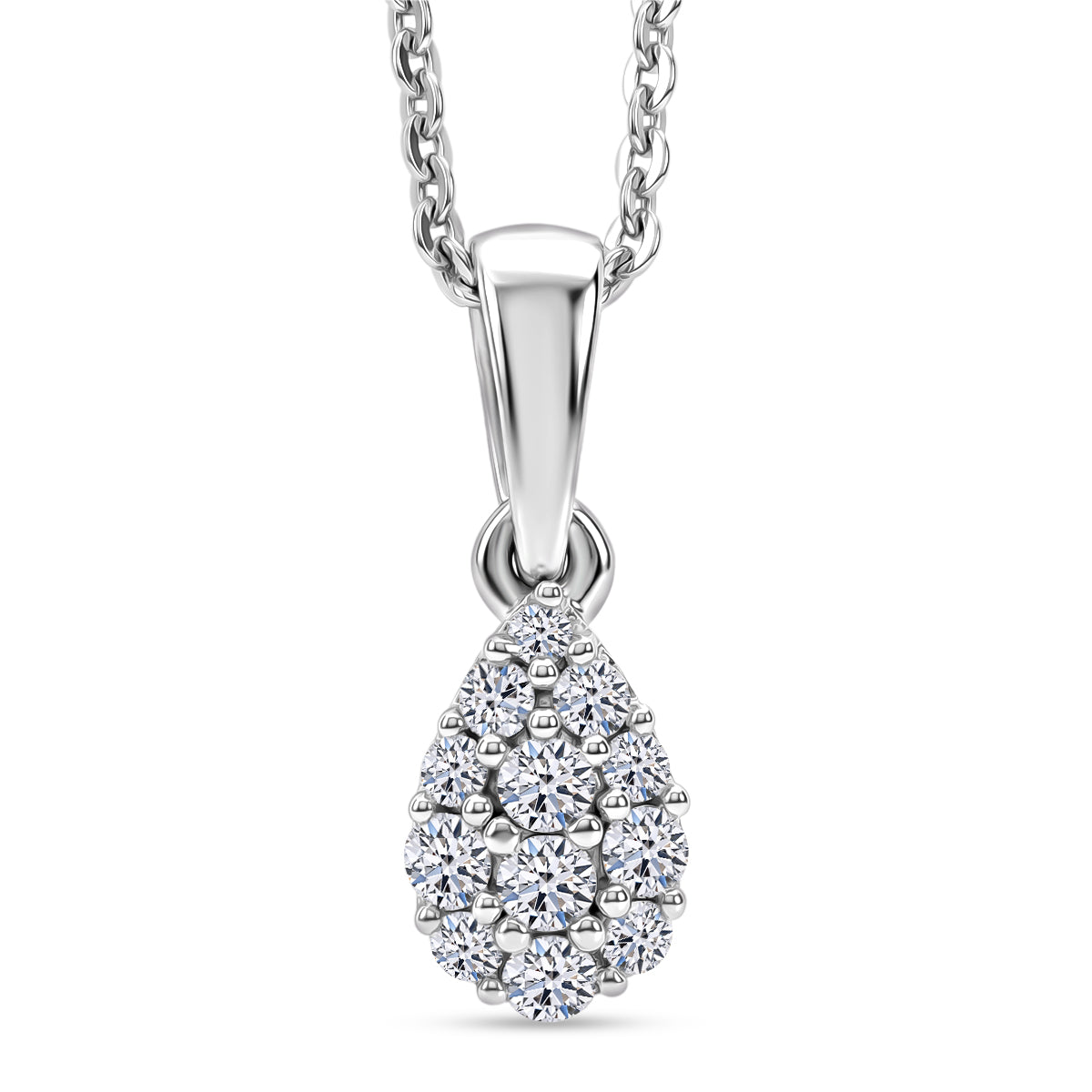 LUXURIANT DIAMOND - Lab Grown Diamant SI-GH Schmuckset ca. 50 cm 925 Silber Rhodiniert ca. 0,15 ct.
