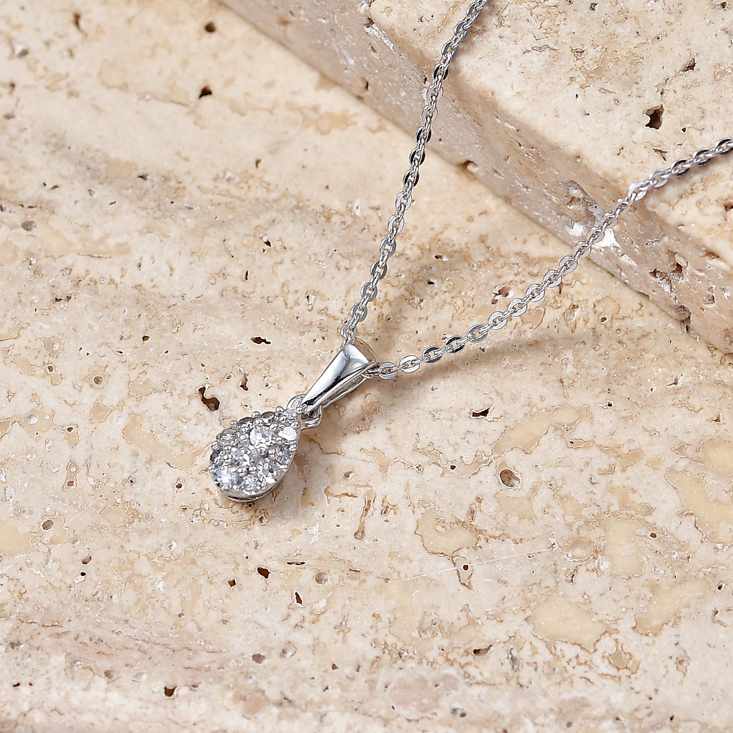 LUXURIANT DIAMOND - Lab Grown Diamant SI-GH Schmuckset ca. 50 cm 925 Silber Rhodiniert ca. 0,15 ct.