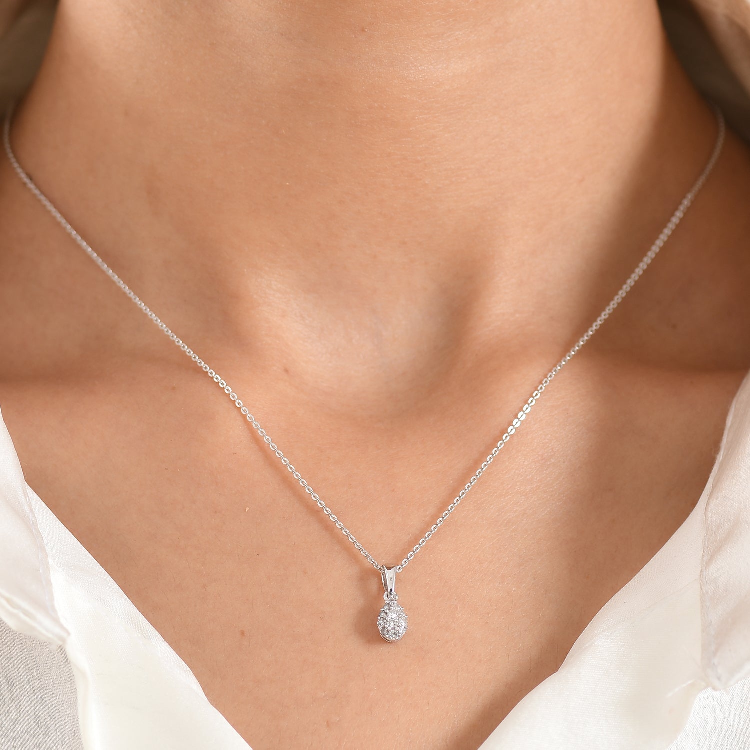 LUXURIANT DIAMOND - Lab Grown Diamant SI-GH Schmuckset ca. 50 cm 925 Silber Rhodiniert ca. 0,15 ct.