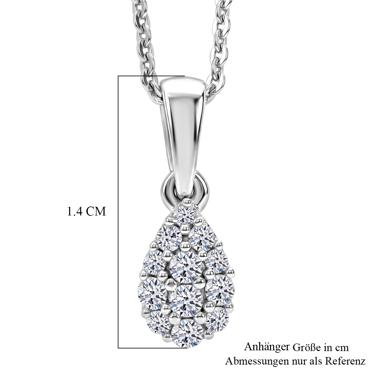 LUXURIANT DIAMOND - Lab Grown Diamant SI-GH Schmuckset ca. 50 cm 925 Silber Rhodiniert ca. 0,15 ct.