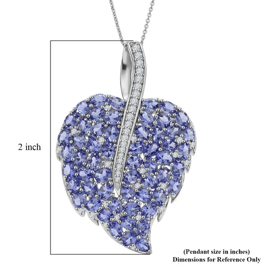 D'Joy Tansanit, Weißer Zirkon Schmuckset ca. 50 cm 925 Silber Rhodiniert ca. 10,68 ct.
