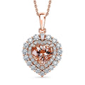 D'Joy AA Morganit, Moissanit Schmuckset  (10-15 Werktage Lieferzeit) ca. 45 cm 925 Silber 750 Roségold vermeil ca. 2,04 ct.