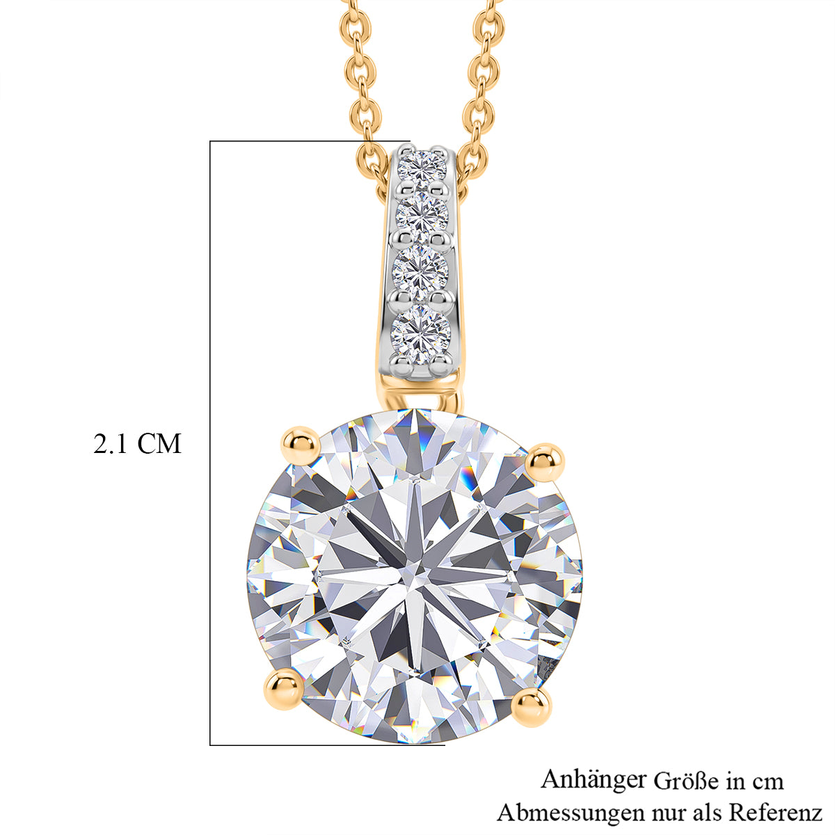 D'Joy Moissanit Schmuckset ca. 50 cm 925 Silber 750 Gelbgold vermeil ca. 5.02 ct