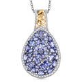 D'Joy Tansanit und Zirkon zweifarbiger Anhänger mit 45cm Kette - 5,50 ct.