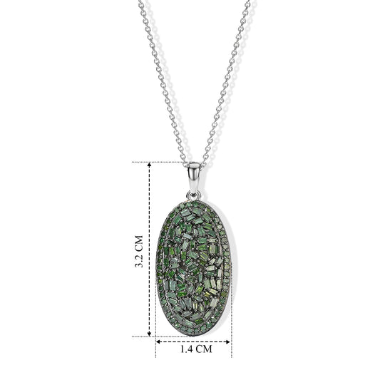D'Joy Grüner Diamant Schmuckset ca. 50 cm 925 Silber Rhodiniert ca. 0,99 ct.