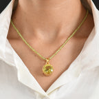 D'Joy AAA Ouro Verde-Quarz, Peridot Schmuckset ca. 50 cm 925 Silber 750 Gelbgold vermeil ca. 48,93 ct.