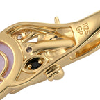 GP - AA Kunzit, Weißer Zirkon Schmuckset ca. 50 cm 925 Silber 750 Gelbgold vermeil ca. 6,60 ct.