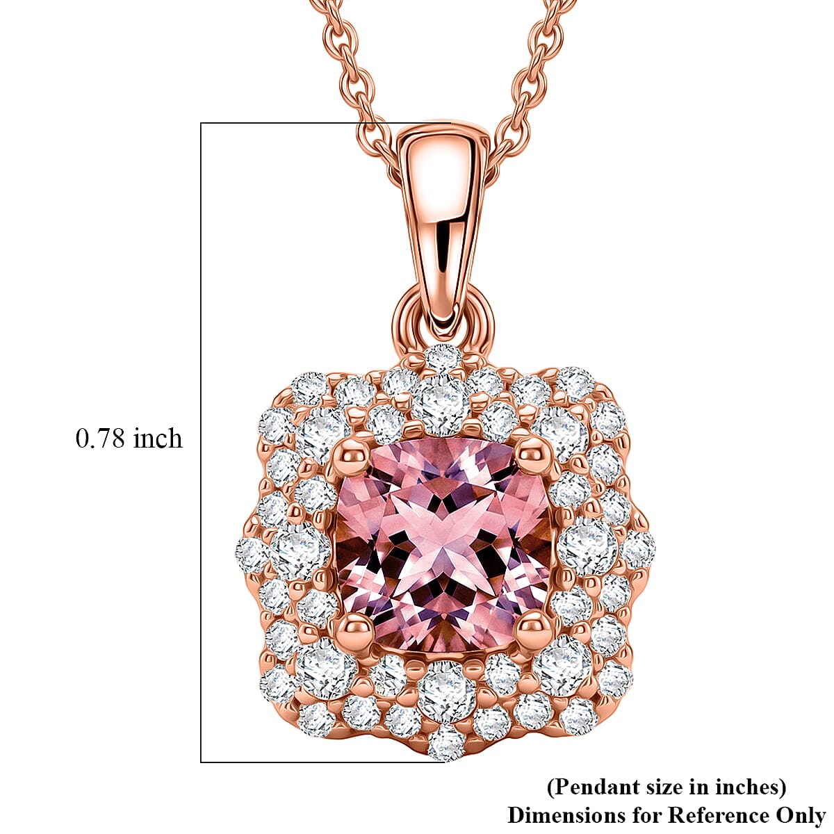 D'Joy AA Rosa Morganit, Moissanit AGI zertifiziert Schmuckset ca. 45 cm 925 Silber 750 Roségold vermeil ca. 1,32 ct.