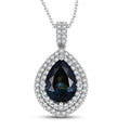 D'Joy AA London Blau Topas, Moissanit Schmuckset ca. 45 cm 925 Silber Rhodiniert ca. 5,12 ct.