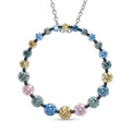LUXURIANT SGL zertifizierter SI mehrfarbiger Labor Diamant Anhänger mit 50cm Kette, 925 Silber rhodiniert - 1 ct.