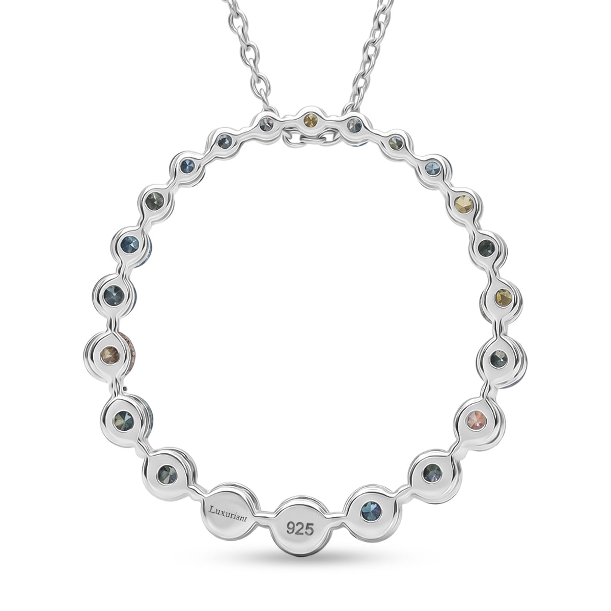 LUXURIANT DIAMOND - Lab Grown Mehrfarbiger Diamant SGL zerifiziert schmuckset ca. 50 cm 925 Silber Rhodiniert ca. 1.00 ct