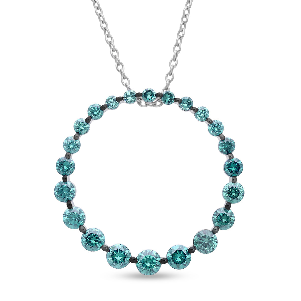 LUXURIANT DIAMOND - Lab Grown Grüner Diamant SI Schmuckset ca. 45 cm 925 Silber Rhodiniert ca. 1,00 ct.
