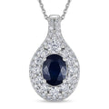 D'Joy AA Kanchanaburi Blauer Saphir, Moissanit Schmuckset (10-15 Werktage Lieferzeit) ca. 45 cm 925 Silber Rhodiniert ca. 2,33 ct.