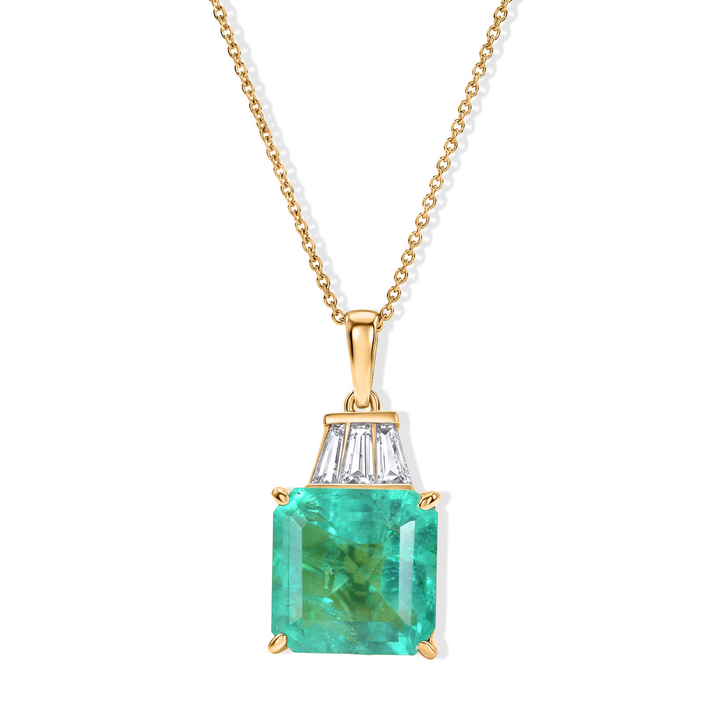 D'Joy Smaragd-Quarz Triplette, Weißer Topas Schmuckset ca. 50 cm 925 Silber 750 Gelbgold vermeil ca. 9,21 ct.