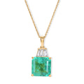D'Joy Smaragd-Quarz Triplette, Weißer Topas Schmuckset ca. 50 cm 925 Silber 750 Gelbgold vermeil ca. 9,21 ct.