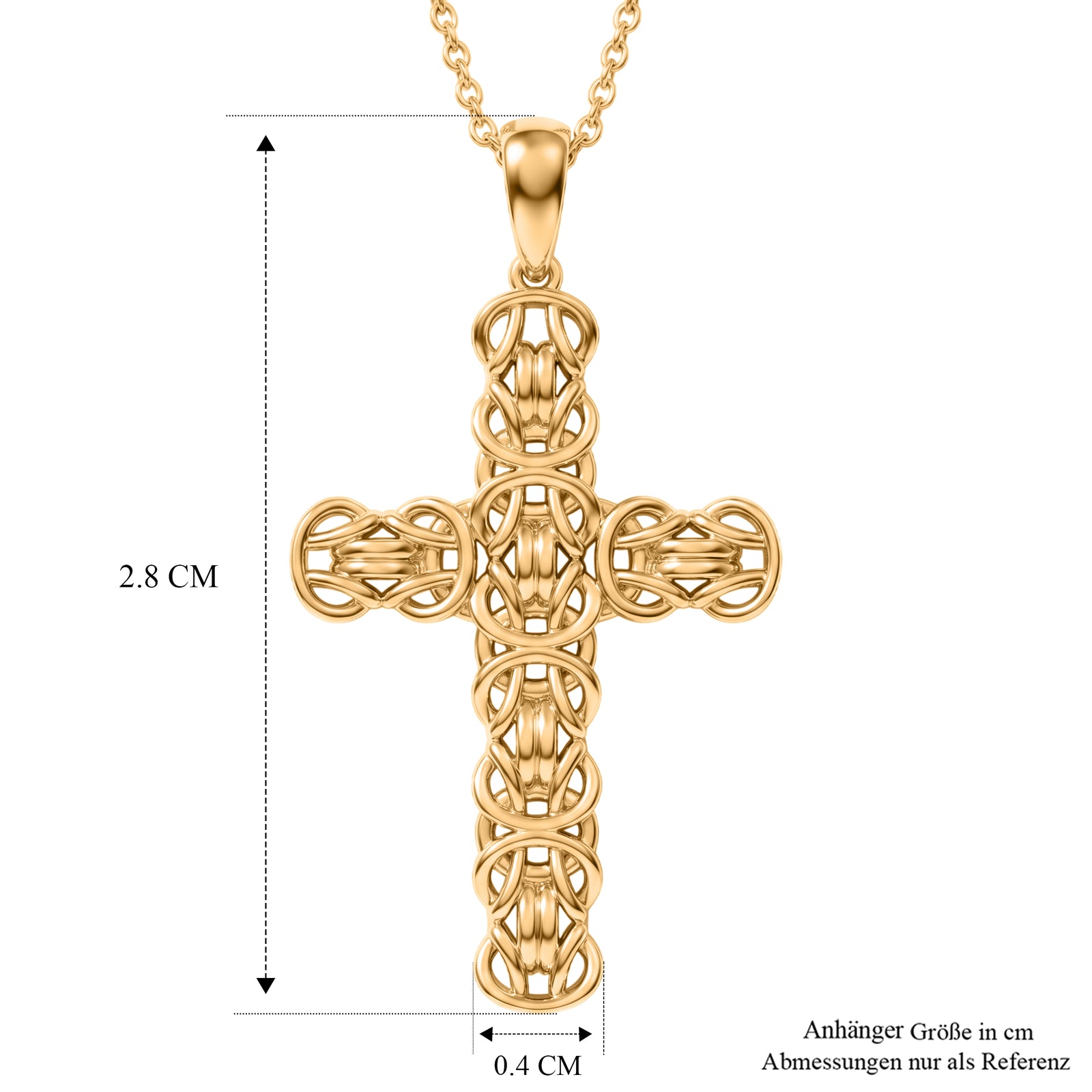 EVER TRUE Bronzella Kollektion-Reine Bronze 750 Vergoldet und Edelstahl 750 Vergoldet Anhänger mit Kette, ca. 50 cm ca. 7,04g