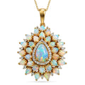 D'Joy AA natürlicher, äthiopischer Welo Opal und Zirkon Anhänger mit 50cm Kette - 4,78 ct.