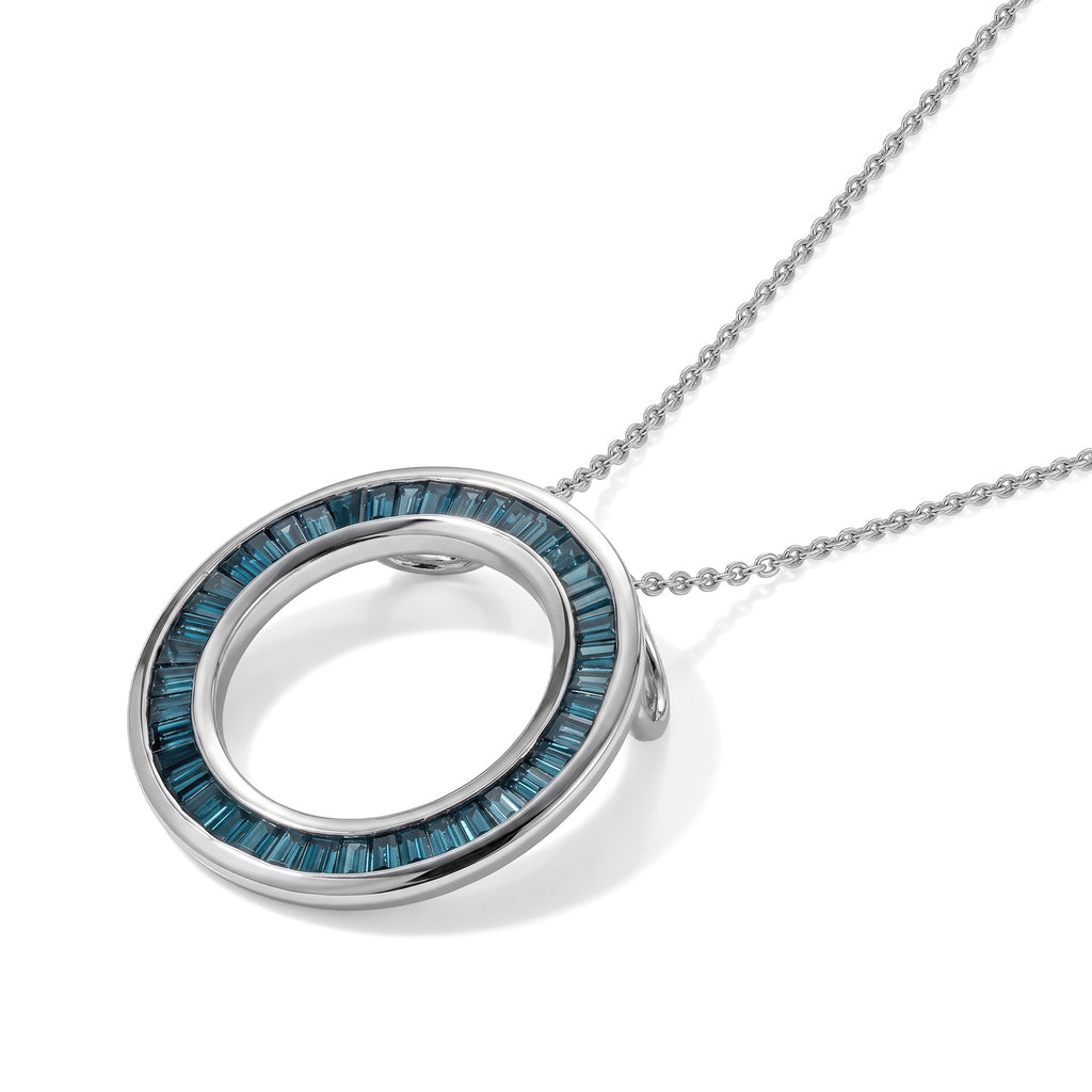 D'Joy Blauer Diamant Schmuckset ca. 50 cm 925 Silber Rhodiniert ca. 1,04 ct.