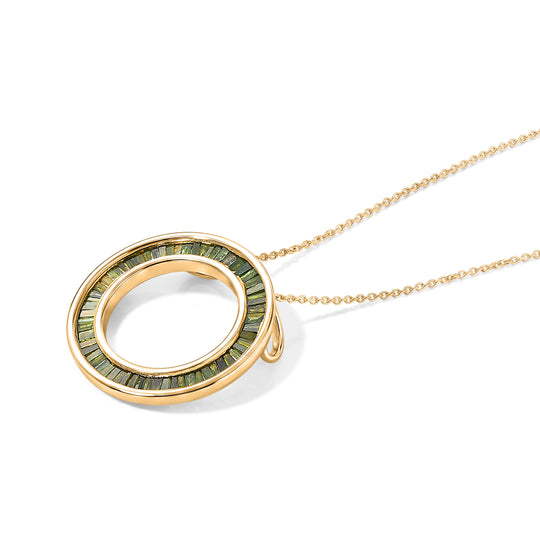 D'Joy Grüner Diamant Schmuckset ca. 50 cm 925 Silber 750 Gelbgold vermeil ca. 1.00 ct