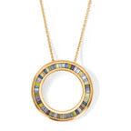 D'Joy Mehrfarbiger Diamant Anhänger mit Kette ca. 50 cm 925 Silber 750 Gelbgold vermeil ca. 1.00 ct