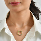 D'Joy Mehrfarbiger Diamant Anhänger mit Kette ca. 50 cm 925 Silber 750 Gelbgold vermeil ca. 1.00 ct