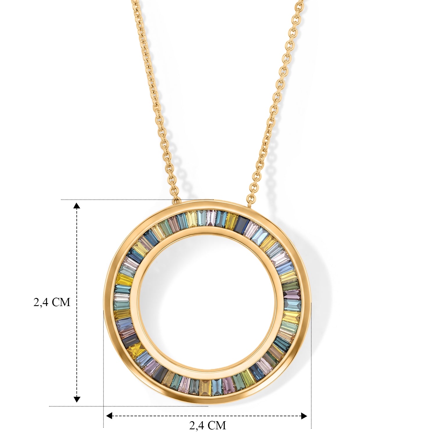 D'Joy Mehrfarbiger Diamant Anhänger mit Kette ca. 50 cm 925 Silber 750 Gelbgold vermeil ca. 1.00 ct