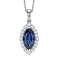 D'Joy AA Kyanit, Moissanit AGI zertifiziert Schmuckset ca. 45 cm 925 Silber Rhodiniert ca. 6,70 ct.
