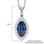 D'Joy AA Kyanit, Moissanit AGI zertifiziert Schmuckset ca. 45 cm 925 Silber Rhodiniert ca. 6,70 ct.