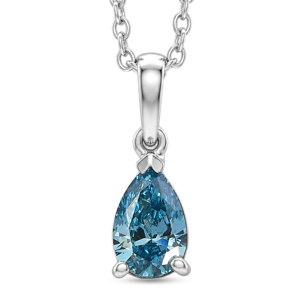 LUXURIANT DIAMOND - Lab Grown Blauer Diamant SI Schmuckset ca. 45 cm 925 Silber Rhodiniert ca. 1,04 ct.