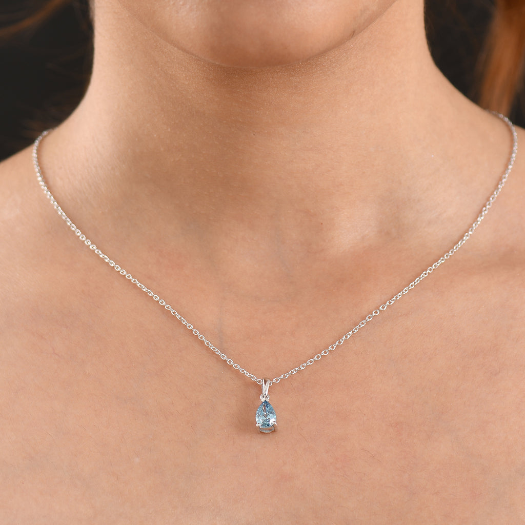 LUXURIANT DIAMOND - Lab Grown Blauer Diamant SI Schmuckset ca. 45 cm 925 Silber Rhodiniert ca. 1.04 ct
