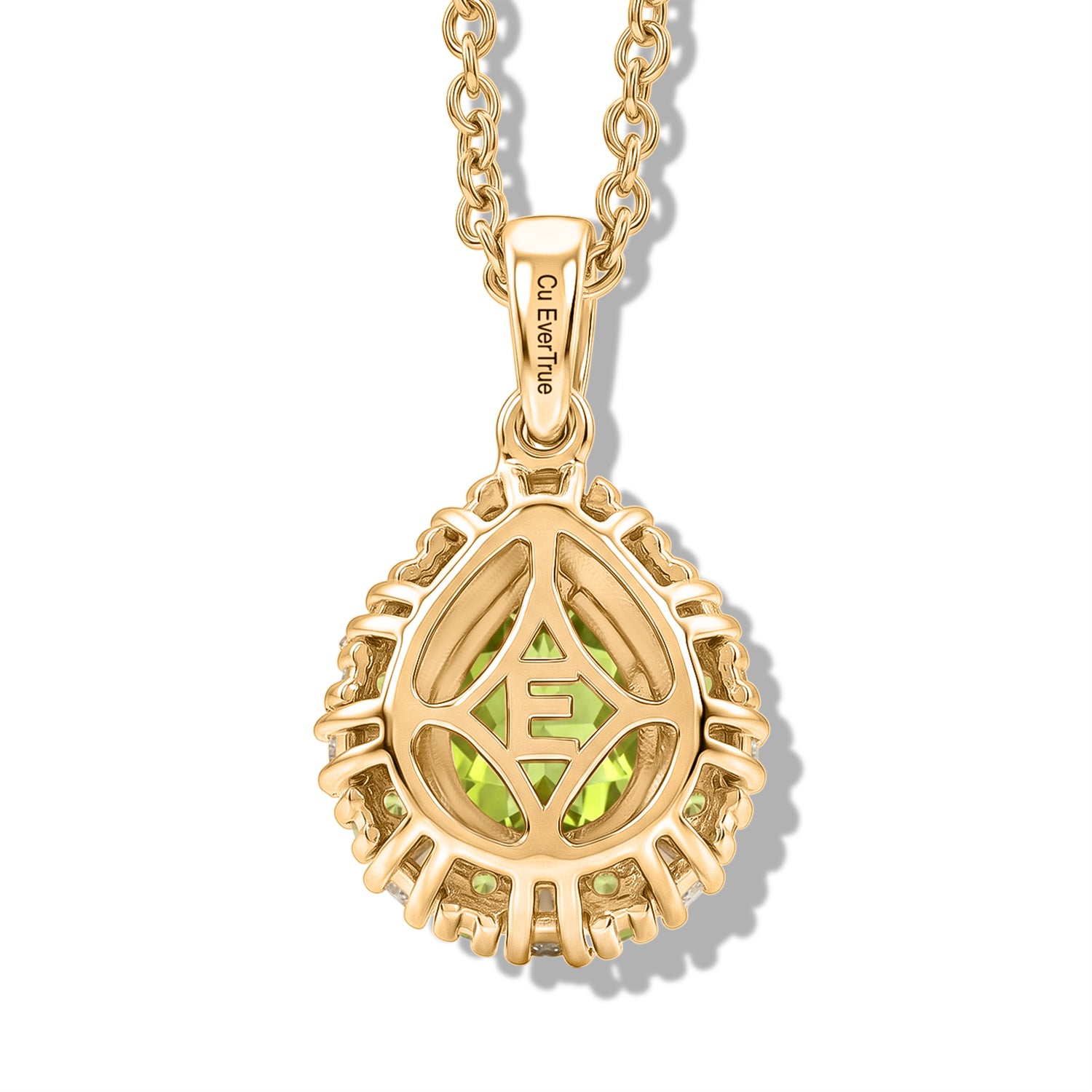 EVER TRUE AA Natürlicher Peridot Anhänger mit Kette, ca. 50 cm ca. 2.32 ct