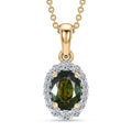 LUXURIANT DIAMOND - AAA Grüner Saphir, Lab Grown Diamant Schmuckset ca. 50 cm ca. 1,95 ct.