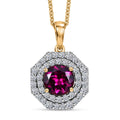 LUXURIANT DIAMOND - AAA Radiant Ember Granat, Lab Grown Diamant Schmuckset ca. 50 cm ca. 2,00 ct.