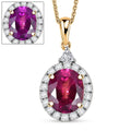 LUXURIANT DIAMOND - AAA Farbwechsel Granat, Lab Grown Diamant Schmuckset ca. 45 cm ca. 3,80 ct.