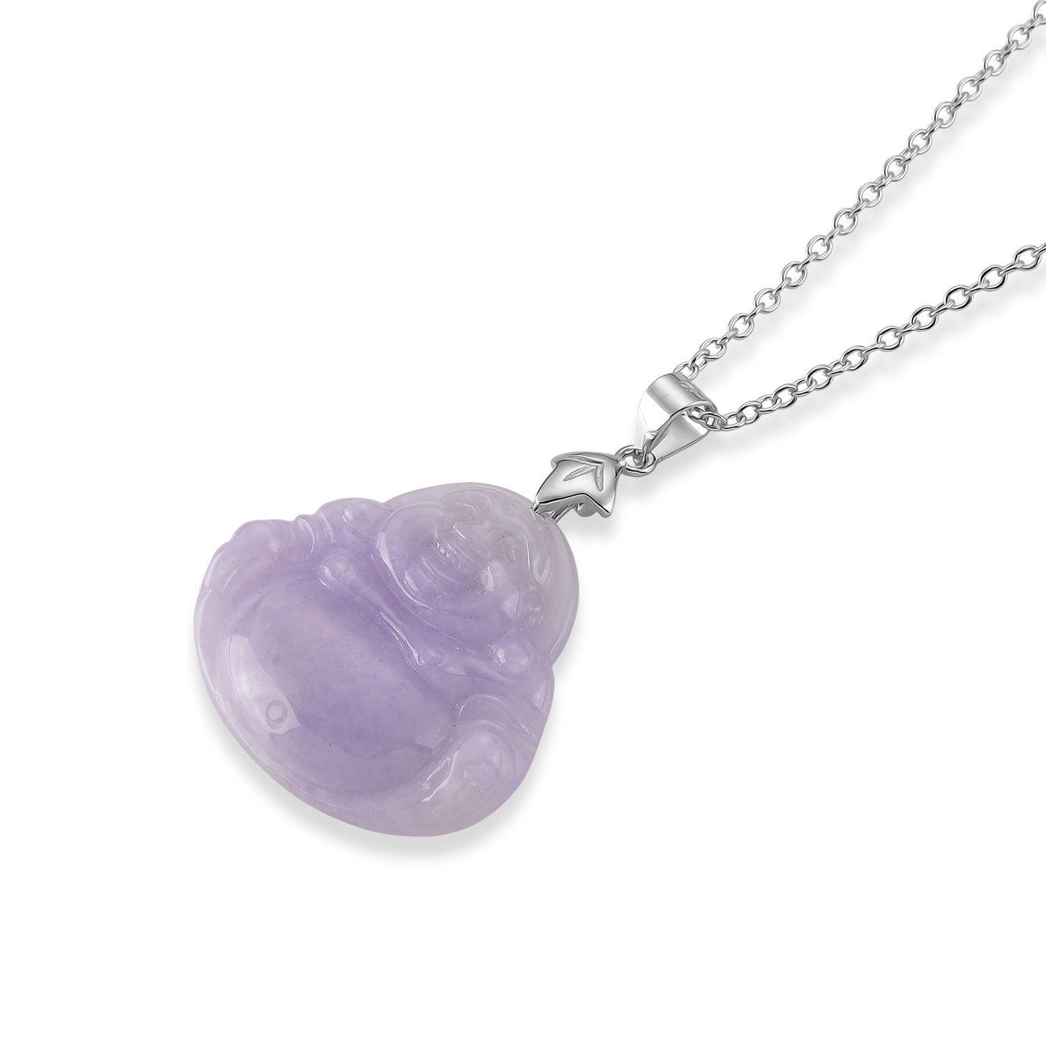 D'Joy AAAA Jade Anhänger mit Kette, ca. 50 cm 925 Silber Rhodiniert ca. 20,00 ct.