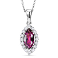D'Joy AAA Radiant Ember Granat, Moissanit Schmuckset (10-15 Werktage Lieferzeit) ca. 45 cm 925 Silber Rhodiniert ca. 1,79 ct.