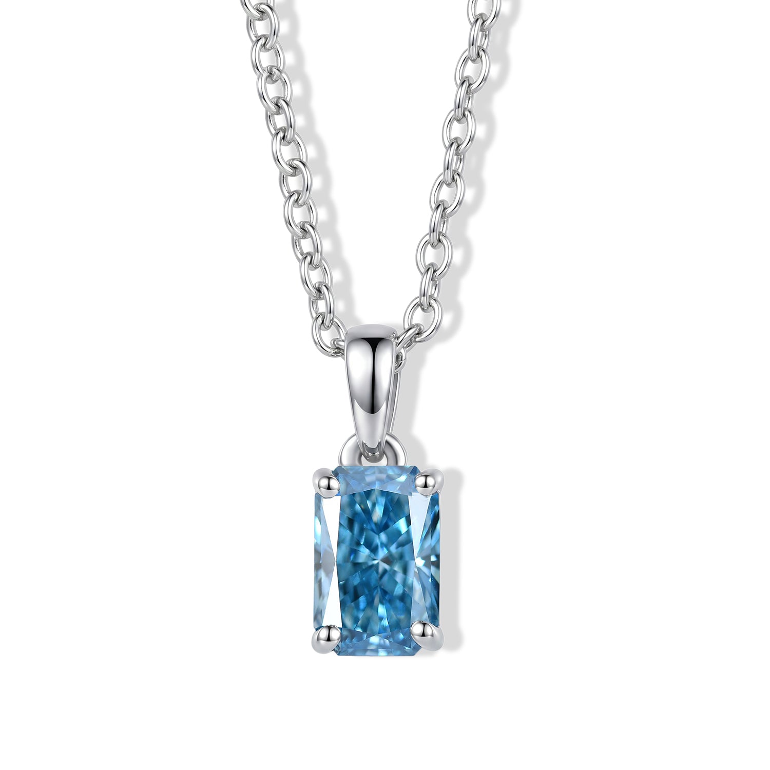 LUXURIANT DIAMOND - Lab Grown Blauer Diamant SI Schmuckset ca. 50 cm 925 Silber Rhodiniert ca. 1,03 ct.