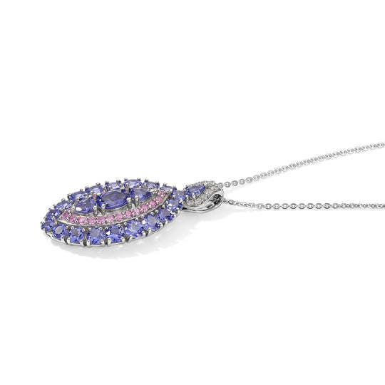 D'Joy Afrikanischer Rubin (Fissure gefüllt) Schmuckset ca. 50 cm 925 Silber Rhodiniert ca. 4.99 ct