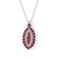 D'Joy Afrikanischer Rubin (Fissure gefüllt) Schmuckset ca. 50 cm 925 Silber Rhodiniert ca. 4.99 ct